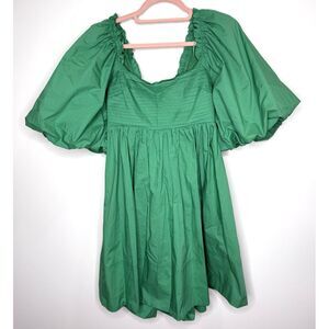 Sofie The Label Dress Medium‎ Kelly Green Babydoll Coquette Puff Bow Cottagecore